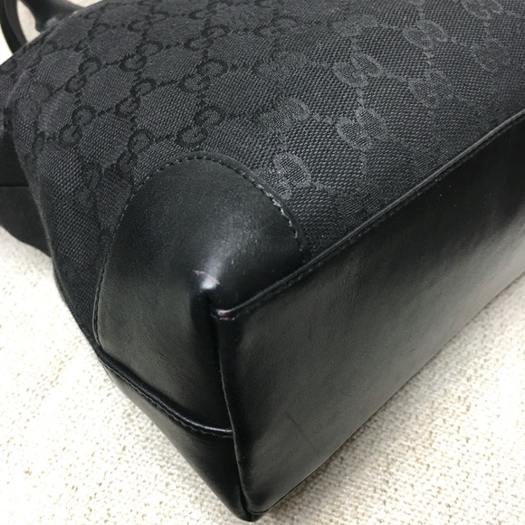 Authentic GUCVI black monogram canvas tote bag - Picture 12 of 16